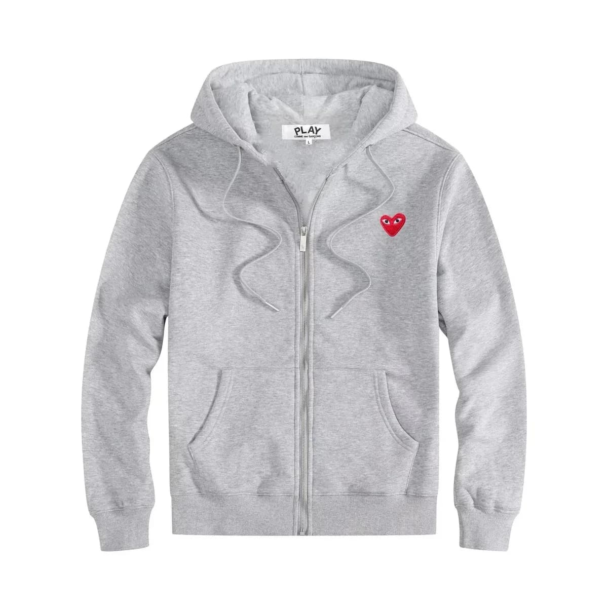 Comme des Garçons PLAY Zip-Up Hoodie Grey Heart — product photo on Sugargoo Spreadsheet