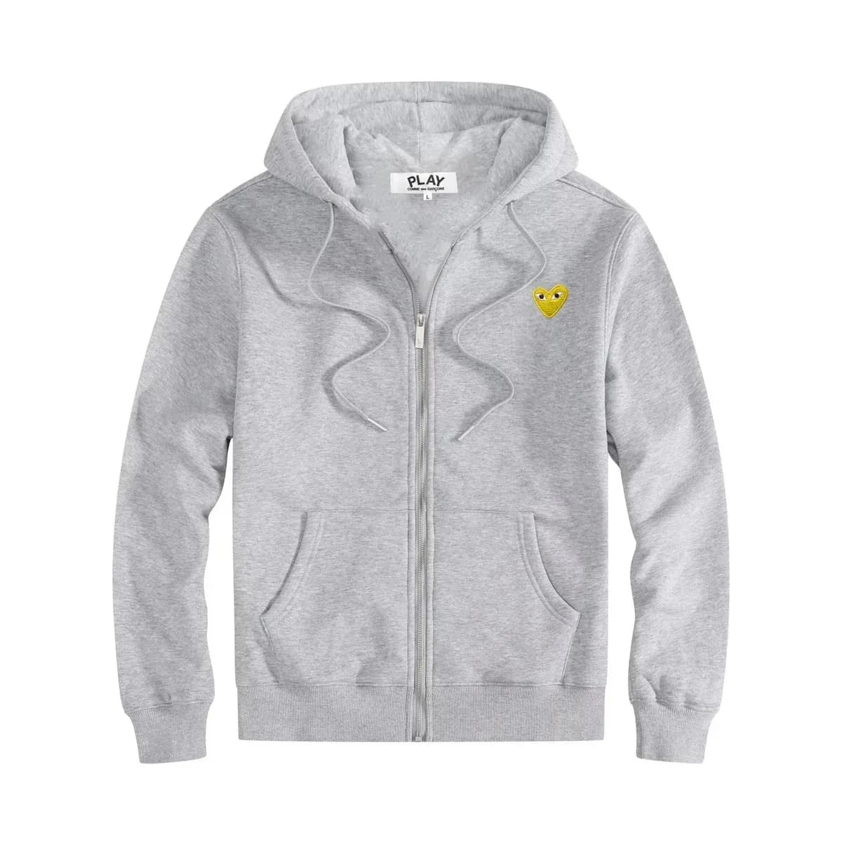 Comme des Garçons Play Zip-Up Hoodie Grey Heart — product photo on Sugargoo Spreadsheet