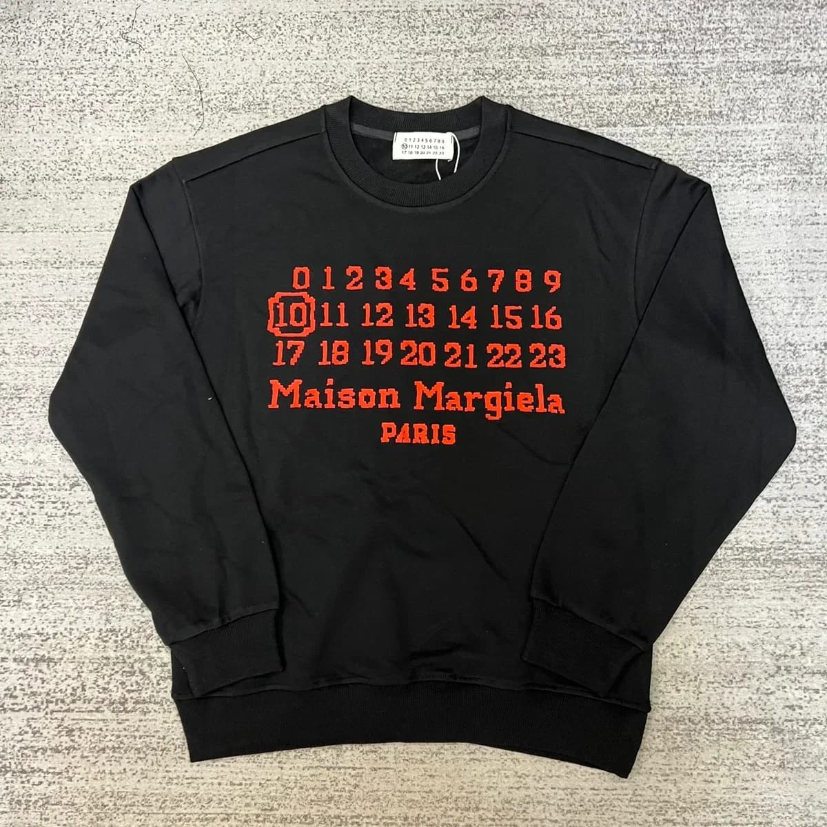 Maison Margiela Black Red Numbers Crewneck Sweatshirt — product photo on Sugargoo Spreadsheet
