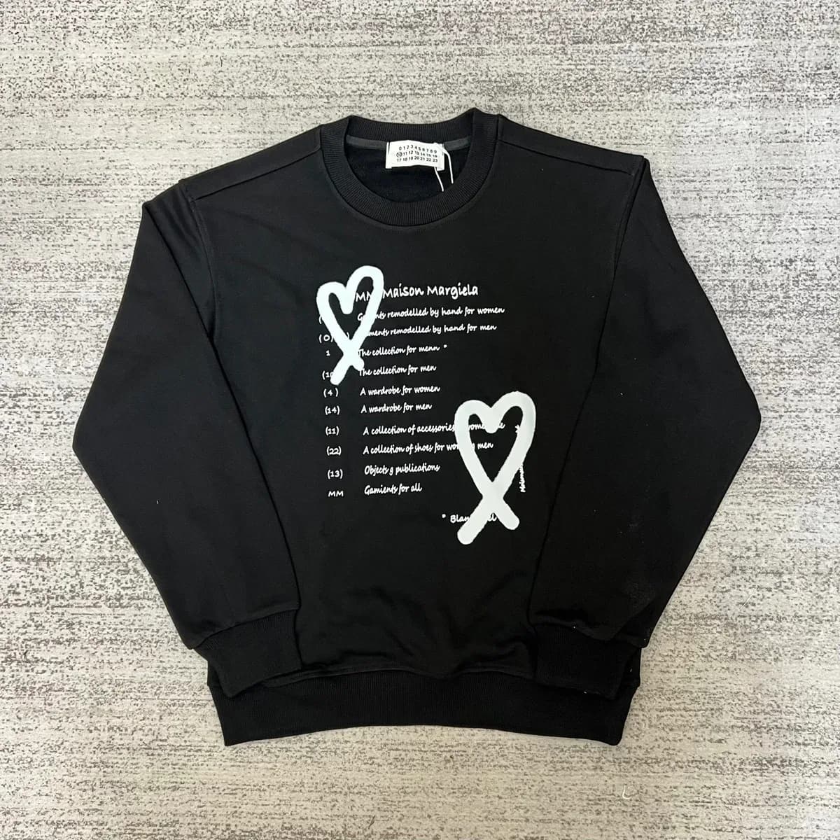 Maison Margiela Black Heart Print Crewneck Sweatshirt — product photo on Sugargoo Spreadsheet