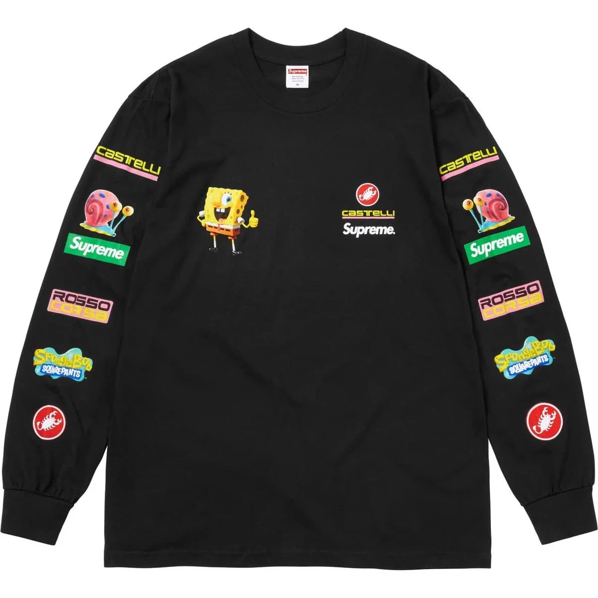 Supreme SpongeBob Castelli Black Long-Sleeve T-Shirt — product photo on Sugargoo Spreadsheet
