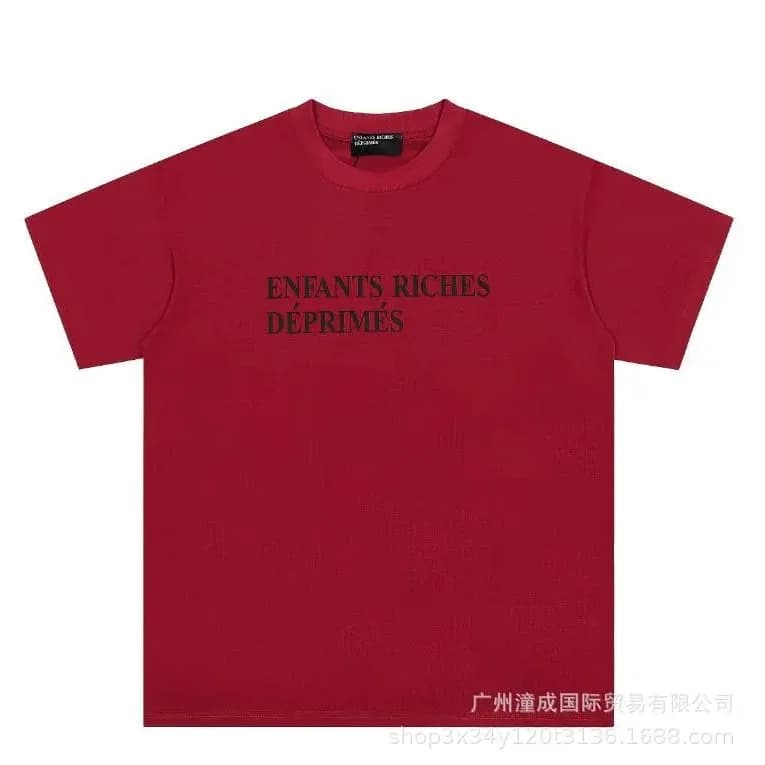 Unisex Red 'Enfants Riches Déprimés' T-Shirt — product photo on Sugargoo Spreadsheet