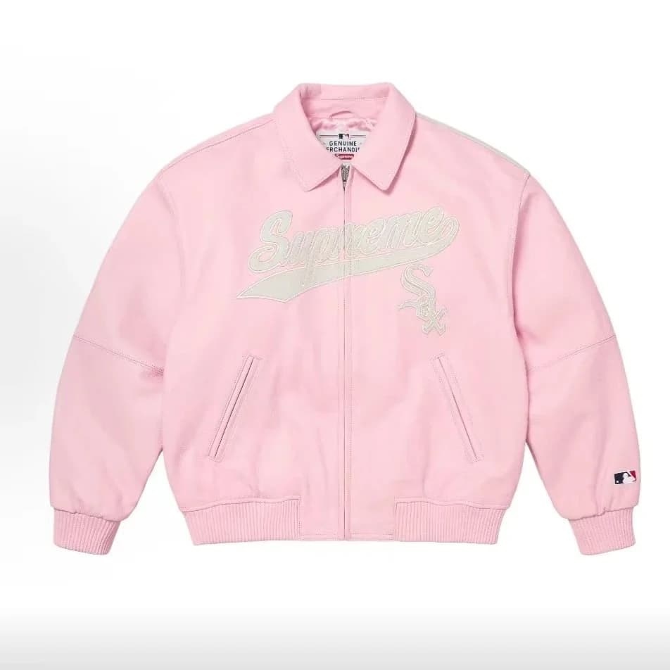 Supreme Box Logo Pink Bomber Jacket — product photo on Sugargoo Spreadsheet