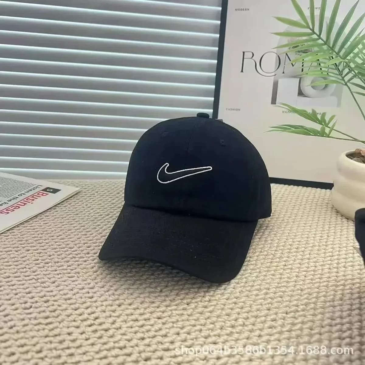 Nike Swoosh Black Cap Baseball Hat — product photo on Sugargoo Spreadsheet