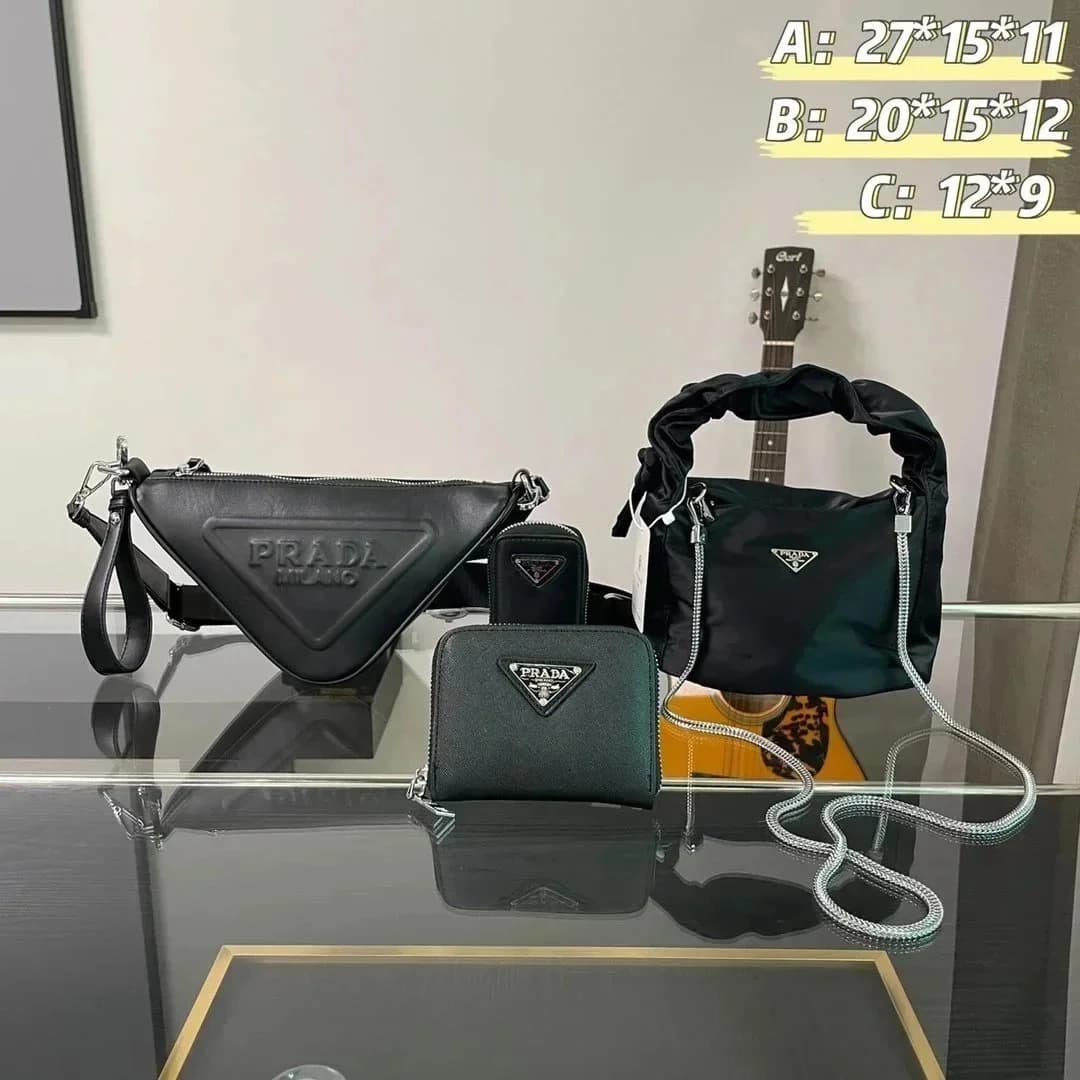 Prada Saffiano Triangle Belt Bag Black Bags & Backpacks — product photo on Sugargoo Spreadsheet