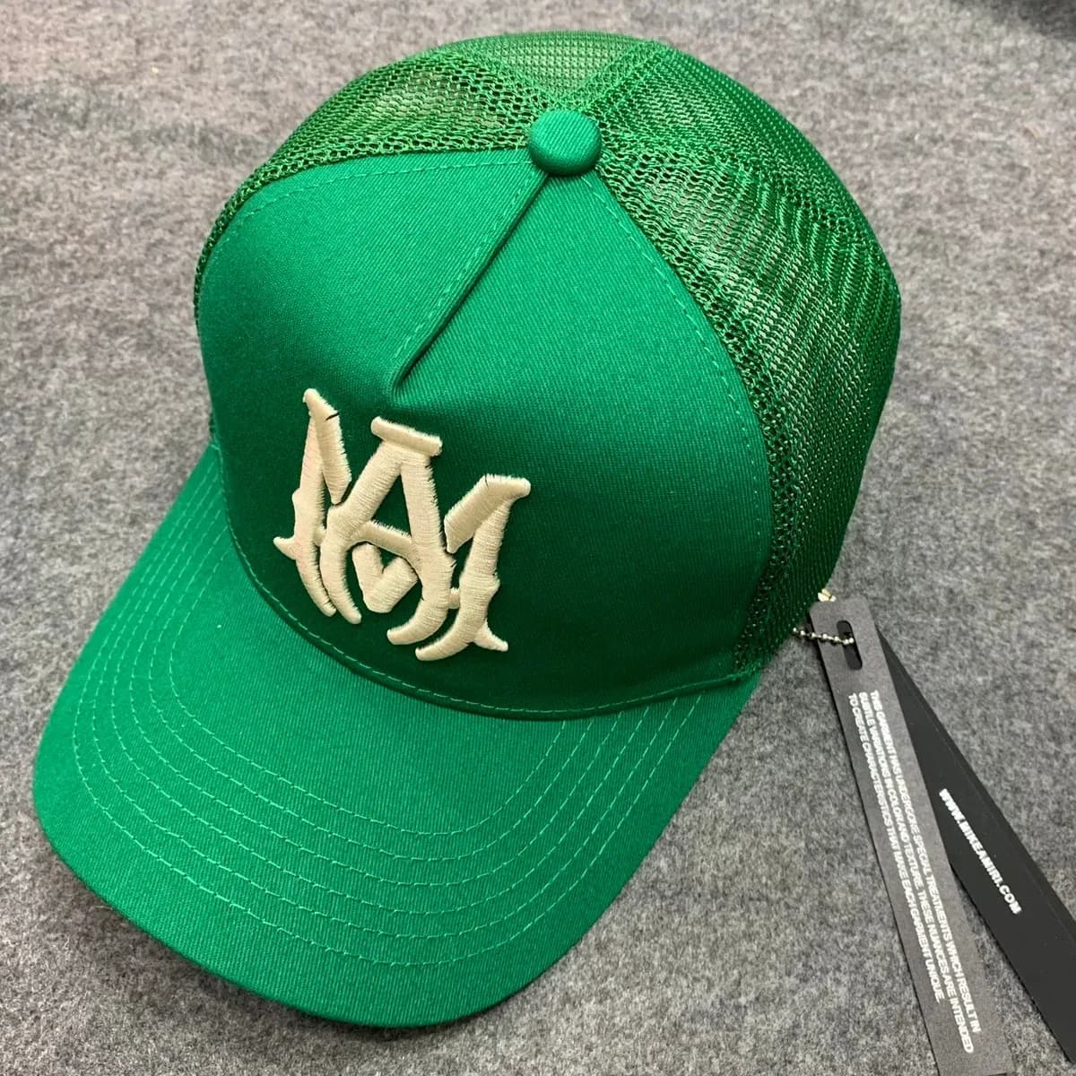 Green Mesh Trucker Cap with Embroidered 'MA' Logo — product photo on Sugargoo Spreadsheet